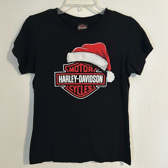 Harley-Davidson Tops - Vintage Women’s Gettysburg Harley Davidson Santa Clause T-shirt Size M.